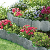 Garden Edging Border,Imitation Stone Effect Garden Lawn Border,No Dig Flexible Lawn Edging and 47065926