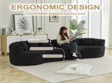 Curved Sectional Sofa, 111.5-inch Oversized Modern Bone-Free Cloud Sofa with 6 Pillows Luxury W3505P456569
