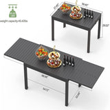 Patio Dining Expandable Table, Metal Aluminum Outdoor Table for 6-8 Person Rectangular Table for W1859112382
