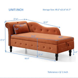 Aijia 60" Velvet Multifunctional Storage Chaise Lounge Buttons Tufted Nailhead Trimmed Solid Wood W111749343