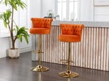 UNITED WE WIN Velvet 360 &deg Rotating Chair, Handmade Backrest with One Click Adjustable Height W1568P361721