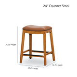 30" Bar Stool, White Finish, Black Leather Seat B04682772