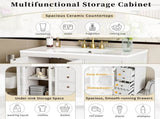 36.02-inch bathroom vanity with two soft-close doors, adjustable shelves and three drawers N729P184710K