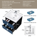 24" Floating Bathroom Vanity with Sink, Modern Wall-Mounted Bathroom Storage Vanity Cabinet with W1573P152691