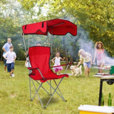 Foldable Beach Canopy Chair Sun Protection Camping Lawn Canopy Chair 330LBS Load Folding Seat w/ Cup 31803422