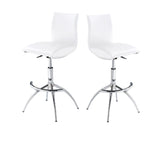 ZNTS Modern Barstool Leatherette/Chrome Adjustable Height In White Color B091119810