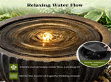 17.5" Gray Stone Sphere Water Fountain with 6 LED Lights Indoor Outdoor Water Feature 44486514
