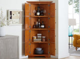 4-Tier 72" Corner Kitchen Pantry Storage Cabinet with 8 Doors Tall Storage Cabinet, Corner Cabinet W1758P211014