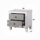 Modern Rustic White and Gray Finish 2-Drawers Nightstand Wooden Bedroom Furniture 1pc Farmhouse B2741P324354