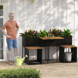 Garden table and chair with elevated garden bed 79214042