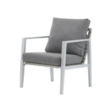 Silver Aluminum Lounge Chair with Sleek Rope Accents and Comfortable Cushions, Perfect for Modern N767P237034W