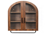 Arched Ceiling 2 Glass Doors 3 Shelves Bathroom Vanity MDF Melamine-Faced Bathroom Vanity with Towel 72083744