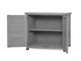 Potting Bench with Storage Cabinet and Metal Table Top for Outdoor Patio,Outdoor Work Station Table 93815704