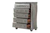 ZNTS Destiny Traditional Style 5-Drawer Chest With metal drawer pulls Made with Wood in Silver B009P234702