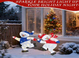 Set of 2 Lighted Running Snowman Christmas Decorations, Pre-lit 2D Holiday Decor with 120 Warm White 83521957