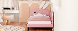 Twin size Upholstered Rabbit-Shape Daybed, Sofabed with Rabbit Ear Headboard, Pink N733P208516H