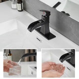 Sink Faucet With Deck Plate Waterfall ORB with Pop Up Drain and Supply Lines Bathroom faucets for W1932P179411