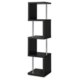 Black and Chrome 4-Tier Bookcase B062P153775