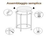 Round Metal and Glass Top Accent Table, Black 71502193