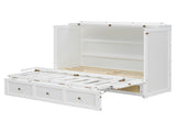 Full Size Murphy Bed with Large Drawers,White N708P336203K
