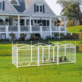 ZNTS Dog Playpen Indoor 24 inch 8 Panels Metal Dog Pen Pet Dog Fence Outdoor Exercise Pen with Doors, W368P233997