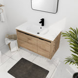 ZNTS 36 Inch Wall Mounted Bathroom Vanity With Gel Sink W99990145