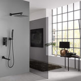 Shower System 10 Inch Square Bathroom Luxury Rain Mixer Shower Combo Set TH6203MB