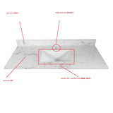 Montary 43x22 inch bathroom stone vanity top engineered stone carrara white marble color with W50921985