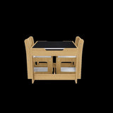 3-in-1 Kids Study Table & Chairs Set - Multi-Functional Activity Table with Detachable Blackboard W2700P311797