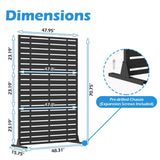Outdoor Screen, Freestanding Patio Screen with Metal Frame & Resin Panels, Modern Decorative W1859P339186
