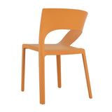 Summer - Tropical Orange Polypropylene Single-Side Chair- One-Piece Design for Indoor & Outdoor W3450P322882
