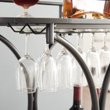 ZNTS Black 2-Tier Bar Cart, Slide Bar Serving Cart, Retro Style Cart for Kitchen, Beverage Cart with 23951514