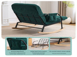 Corduroy Nursery Rocking Chair w/ Pull-out Footrest, Adjustable Backrest 100&deg-160&deg, Oversized 14242393
