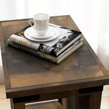 14 inch Chairside Table, No Assembly Required, Barnwood Finish GL-B108131540