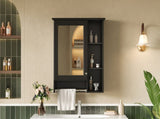 3-in-1 Bathroom Mirror Cabinet, 24-inch Wall Mounted Medicine Cabinet with Adjustable Shelf & Tower 79333181