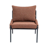 Modern Accent Lounge Chair with Braided Upholstery and Metal Frame, Comfortable Armchair for Living W2215P256511