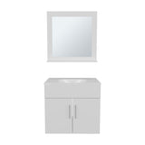 Blake Bathroom Mirror Cabinet with Two Interior Shelves, Wall-Mounted Storage White B070P316863