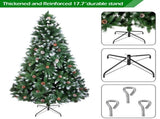 Christmas Tree 6FT 920 Branches Flocking Spray White Tree Plus Pine Cone 60548961