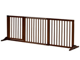Freestanding Wooden Pet Gate, Length-Adjustable 3-Panel Gate with Lockable Door for Dogs & Cats 41147115