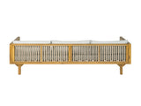 Outdoor Patio Sofa with Light Gray Cushion & Light Brown Rope, Acacia Wood Teak Finish, water N770P354675L