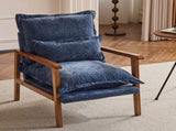 Cloud Shaped Indoor Leisure with Solid Wood Armrest & Solid Wood Frame, Chenille Fabric Accent 20845574