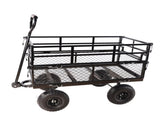 (Black double fence utility cart) Wagon Cart Garden cart trucks make it easier to transport firewood W22784159