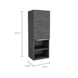 Mila Bathroom Cabinet, Two Interior Shelves, Two External Shelves, Single Door Cabinet -Smokey Oak B20091952