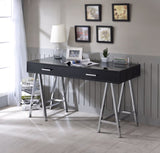 Coleen Black High Gloss & Chrome Finish Writing Desk B2726P315589