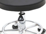 Round Shape Adjustable Salon Stool with Back Black 28184320