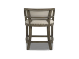 Paris 26.5" Farmhouse Counter Height Bar Stool with Backrest, Light Beige Linen B2719P238377