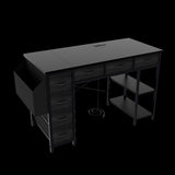 47.3" Computer Desk with 7 Drawers, Extra Large Side Pocket, and Power Outlets Ideal for Home W2887P240012