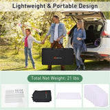 Black Camping Kitchen Table with Storage Shelves 09516532