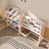 Kids Toy Storage Organizer, Toy Organizer with 2 Tier Bookshelf, Toy Storage with Shelf and 12 Toy W509P288473