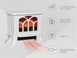 750W/1500W 17 inch Electric Fireplace Heater-White 71229355